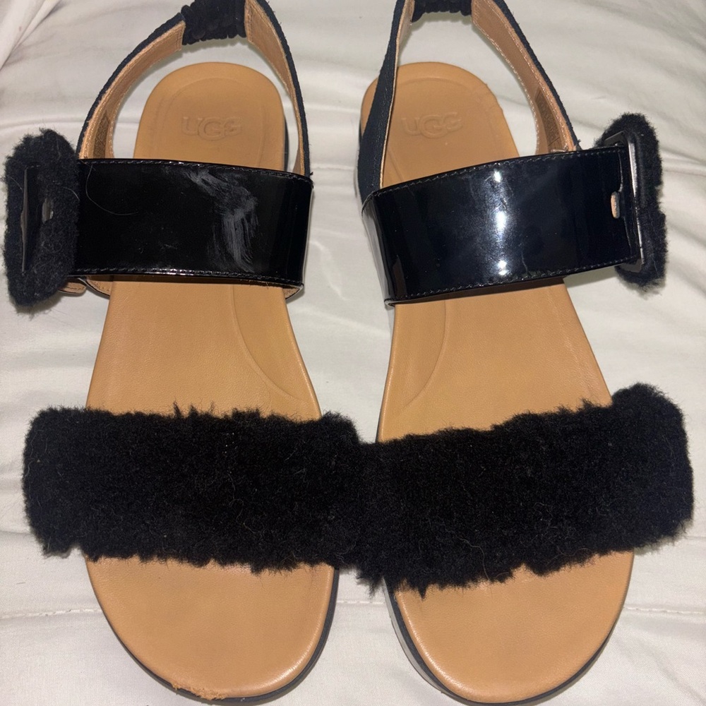 UGG Black and Tan Women's Sandals